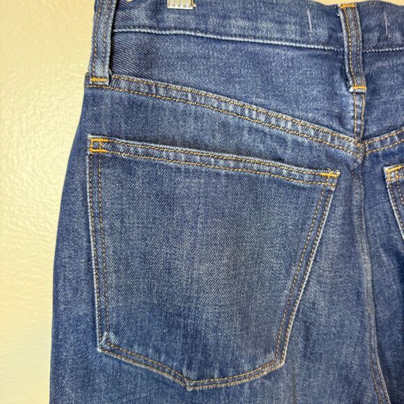 Madewell Hemp Cotton Blend Baggy Straight Jeans Dark Wash Slouchy Denim Size 24 - Picture 10 of 15